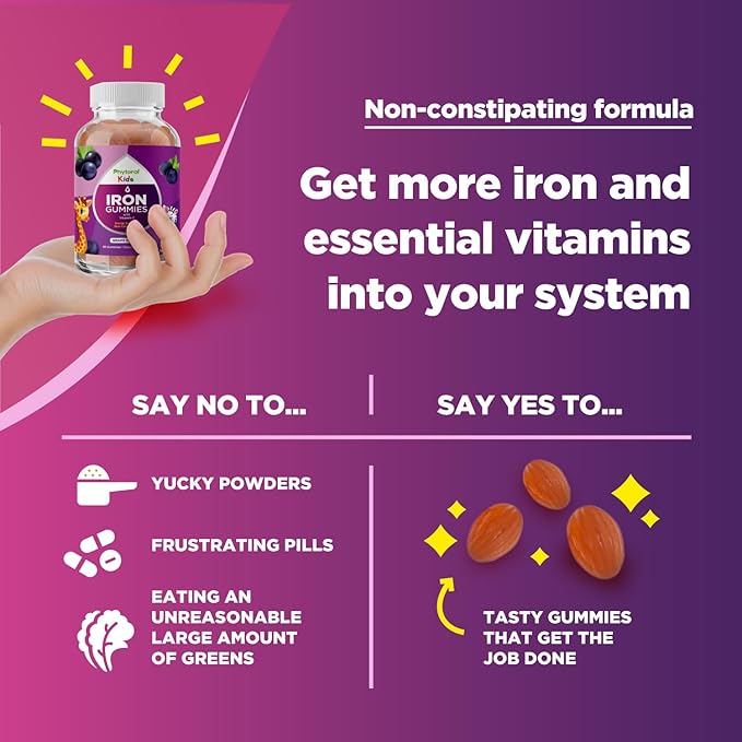Natural Multivitamin Iron Gummies for Adults - Adult Gummy Vitamins with Iron and Energy Boost B Complex Vitamins - Gummy Supplement and Mental Clarity Focus Multivitamin