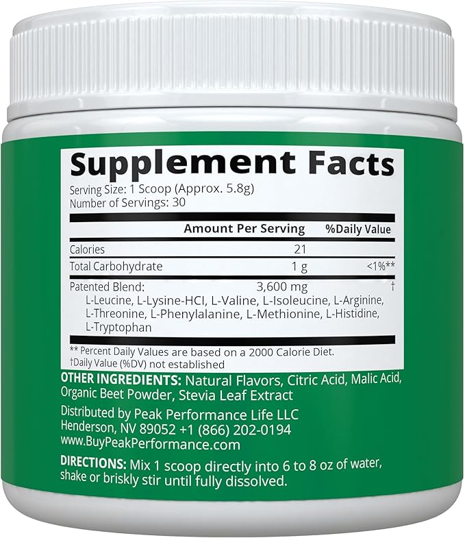 All 9 Essential Amino Acids Powder with 26 Clinical Studies. EAAs 32X Effective vs BCAA/BCAAS Branched Chain Aminos. Pre or Post Workout EAA Supplement. Perfect for Energy, Muscle Growth. Wildberry