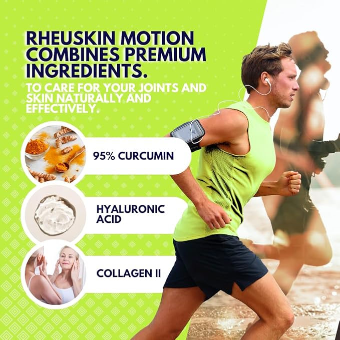 Motion Advanced Joint Support – Hyaluronic Acid, Glucosamine, Curcumin & Collagen – 3-in-1 Supplement for Joint Pain Relief, Flexibility & Mobility – 30 Caplets, 850mg