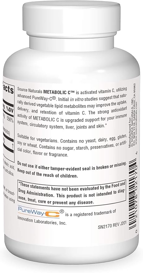 Source Naturals Metabolic C 500mg Vitamin C - 90 Tablets