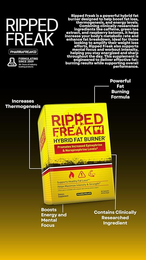 Pharmafreak Ripped Freak 60ct - USA - Hybrid Fat Burner