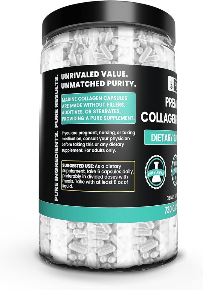 Pure Original Ingredients Collagen Peptides (730 Capsules) No Magnesium Or Rice Fillers, Always Pure, Lab Verified