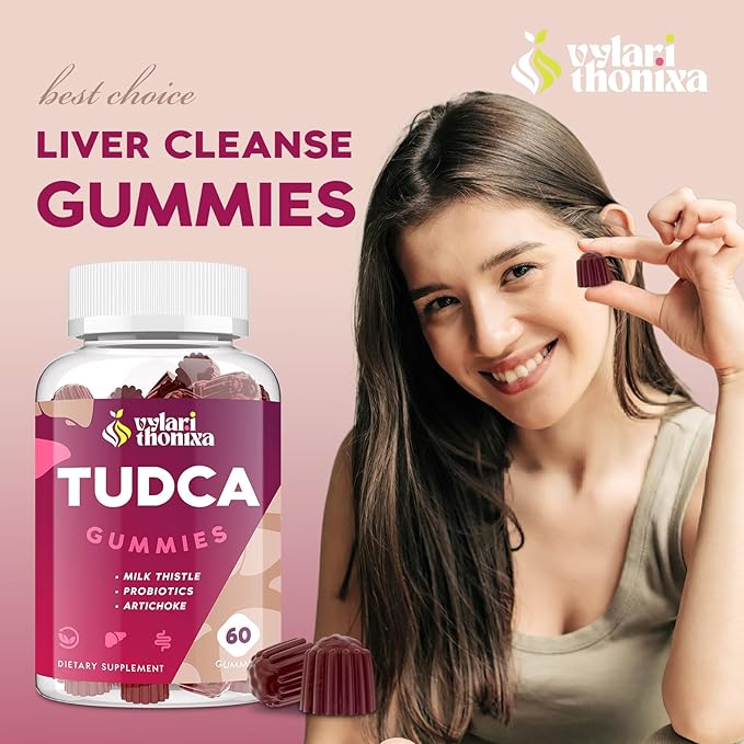 Premium TUDCA Gummy Supplement - 2000mg High-Potency Liver Support, Liver Cleanse Detox & Repair with Milk Thistle, Artichoke Extract, Probiotics, Bile Salts - Vegan, 60 Servings
