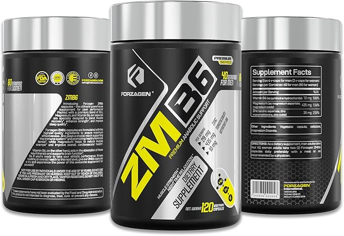Forzagen ZMB6 Capsules, Zinc, Vitamin B6, Magnesium 160 Capsules