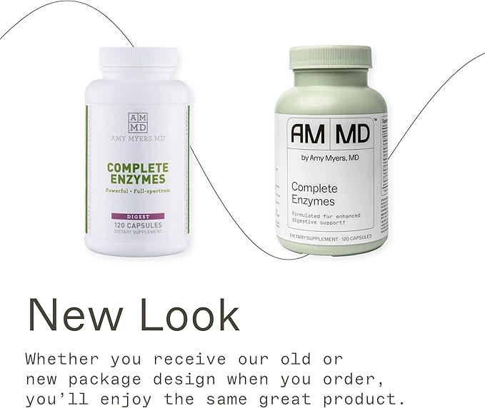Amy Myers MD Digestive Enzymes for Digestion Aid - 19 Enzymes for Gut Health, Bloating & Stomach Issues - DPP-IV Protease Amylase Lipase Lactase Sucrase - Break Down Protein carb Sugar Fiber 120 Caps