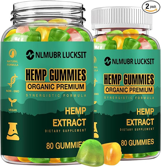 Natural Hemp Calm Gummies 2 Pack, Edible Hemp Gummy with Organic Hemp Oil Extract Vitamin C Omega 3-6-9,High Potency Gummy Supplements for Sleep Stress Anxiety Balance,Relaxes Body & Mind-160 Count