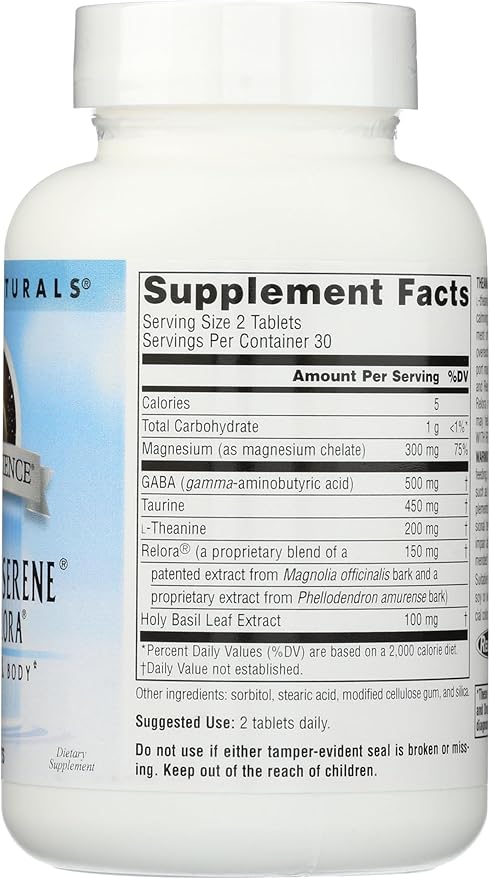 Source Naturals Serene Science Theanine Serene with Relora - Calm Mind & Body - 60 Tablets