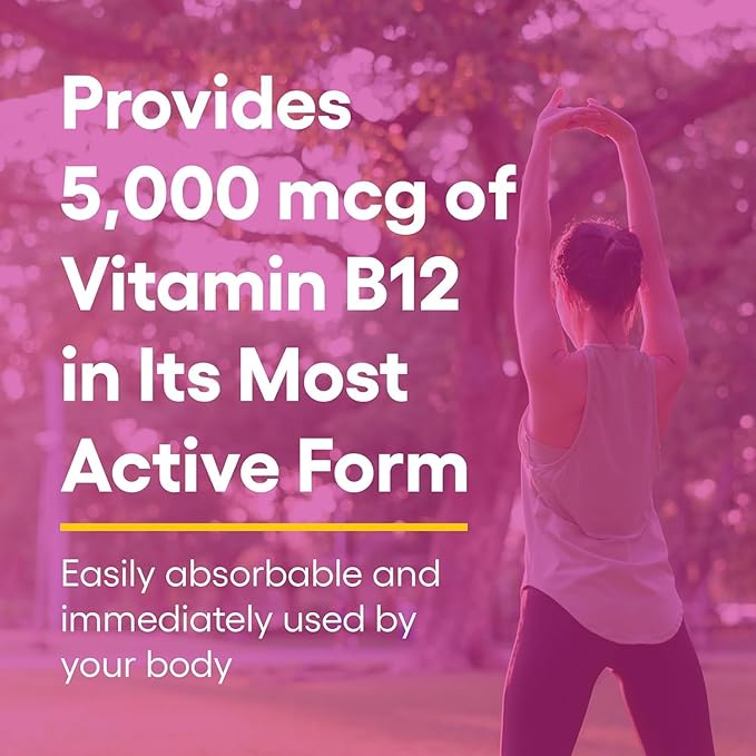 Natural Factors, Vitamin B12 Methylcobalamin 5000 mcg, Chewable Support for Energy and Immune Health, Vegetarian, 60 tablets (60 servings)