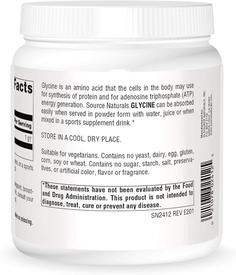 Source Naturals Glycine, for Protein Systhesis and Energy Generation*, 454 Grams - 16 oz Powder