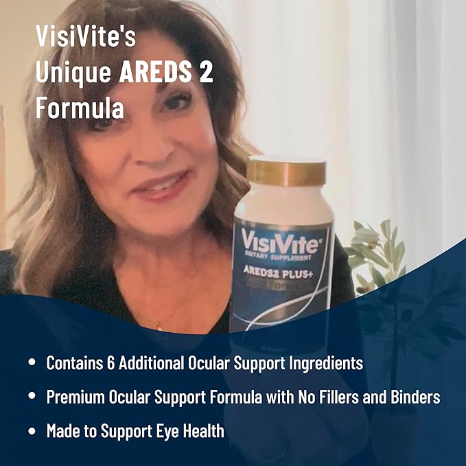 Doctor Formulated AREDS 2 Plus Eye Vitamins with Zeaxanthin Plus Lutein - Bilberry and Grape Seed Extract - Premium Eye Health Formula - 60 Eye Supplement Capsules of VisiVite Gold Plus