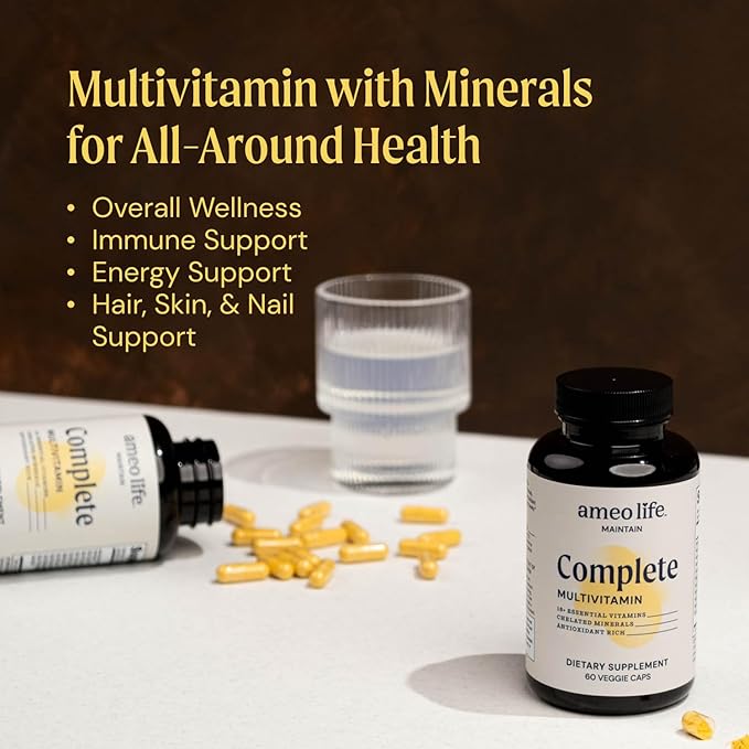 Chelated Daily Multivitamins for Adult Men and Women - Multi Vitamin Supplement with Zinc, Biotin, Iodine, Chromium, Manganese and Vitamins A, B6, B12, C, D and E - 60 Capsules