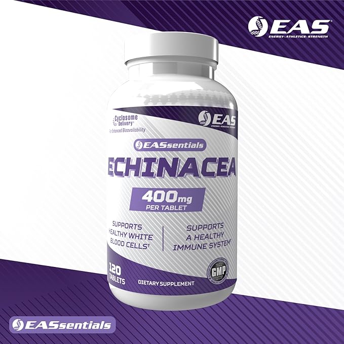 Experimental and Applied Sciences Echinacea 400mg | Tri Blend Formulation | Immune & Respiratory Support | Gluten Free, Non GMO | Better Absorption with Cyclosome Delivery | 120 Tablets