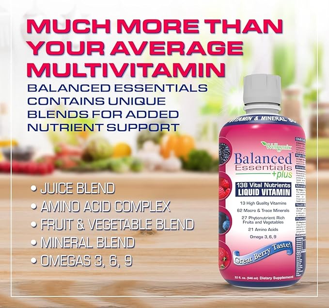 Wellgenix Balanced Essentials Liquid Nutritional Supplement, 32 Ounces - Very Berry