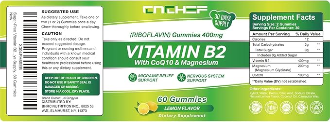 Vitamin B2 Gummies - 400mg Riboflavin Supplement for Adults & Kids