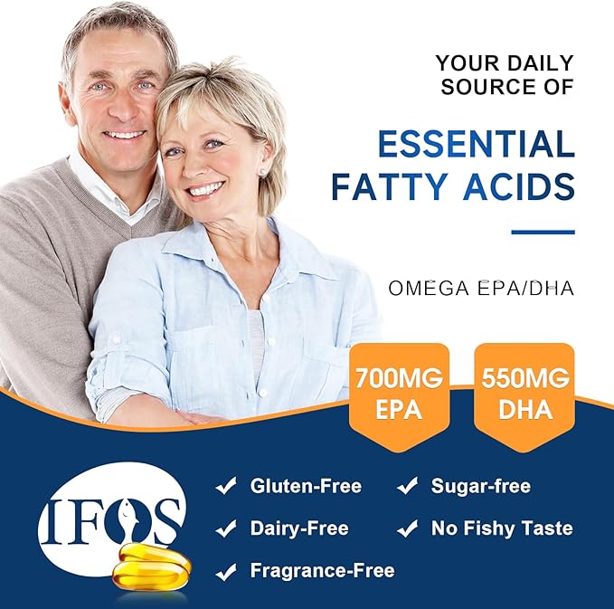 Omega 3 Fish Oil 1500mg with DHA & EPA Fatty Acids, 97% Omega 3 Supplement 120 Softgel –Burpless for Heart, Brain & Joint Health