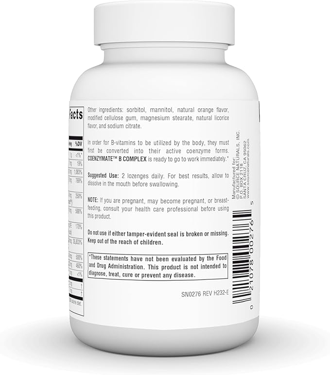 Source Naturals Coenzymate B Complex - Orange Flavor That Melts in Mouth - B Vitamins - 120 Lozenges