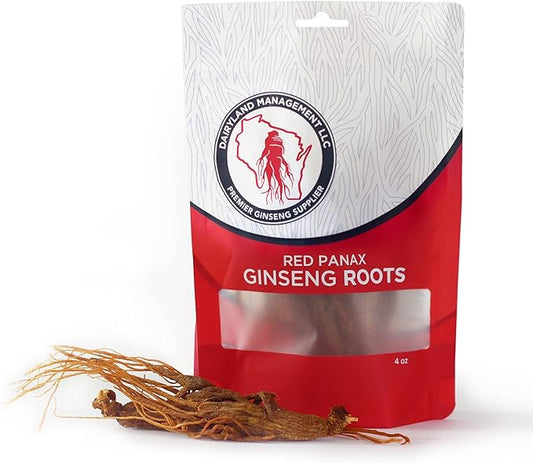 Red Panax Ginseng Root - 4 oz Pack of Korean Panax Ginseng Root - Authentic Panax Ginseng - Non-GMO, Gluten Free Ginseng Root - Ideal for Use in Soup, Tea