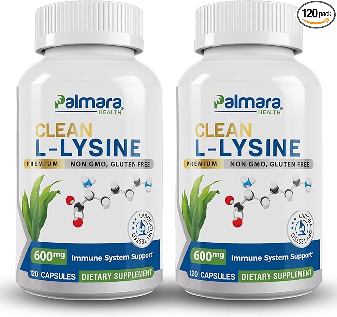 Clean L-Lysine 600mg, 120 Capsules | Vegan, Non-GMO, & Gluten Free (2)