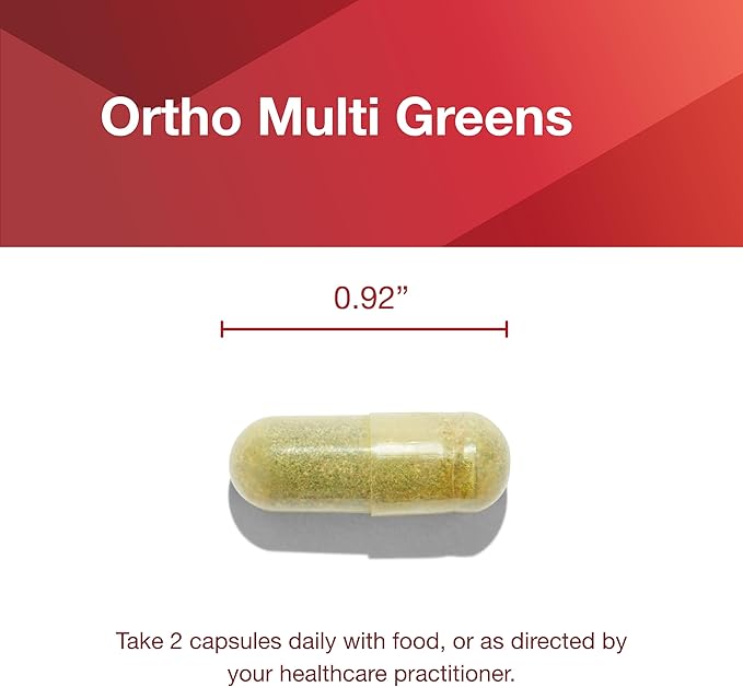 PROTOCOL FOR LIFE BALANCE Ortho Multi Greens - Multivitamin with Green Superfoods - with Vitamins C, B6, B12 & More - with Spirulina, Chlorella & Alfalfa - Iron Free - Non-GMO - 180 Veg Caps