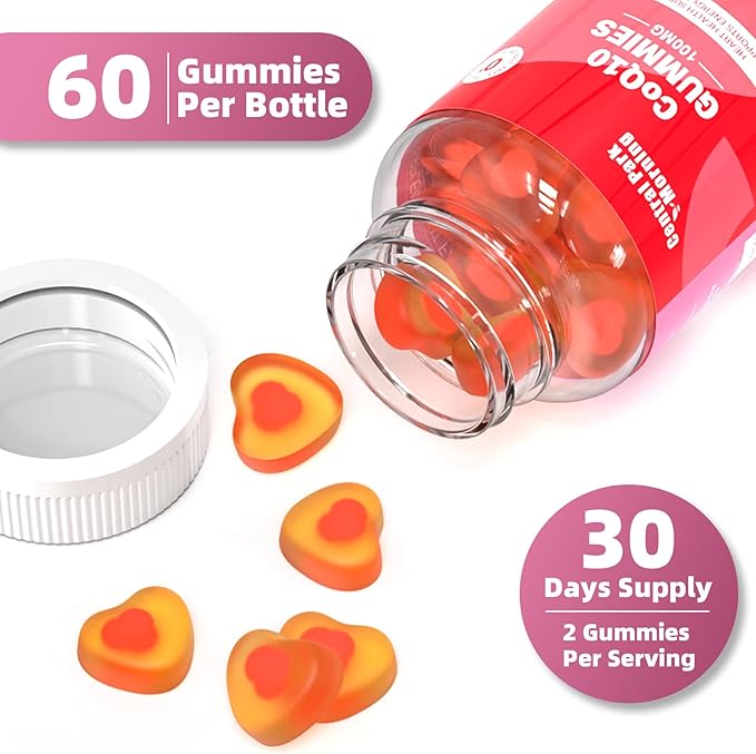 Coenzyme Q10 Supplement, CoQ10 Gummies Antioxidant for Heart Health Support & Energy