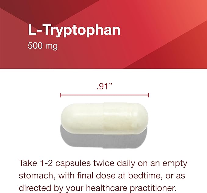PROTOCOL FOR LIFE BALANCE L-Tryptophan 500mg - Stress Relief and Relaxation - 60 Veg Caps