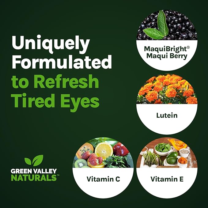 Eye Vitality Plus Supplement, with Areds-2 Nutrients, Maquibright, Marigold Flower, Vitamins C & E, Zinc, Copper, 60 Capsules (1)