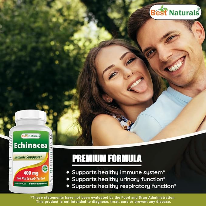 Best Naturals Echinacea 400 mg 250 Capsules (Pack of 2)