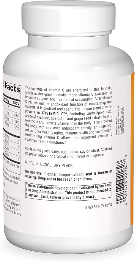 Source Naturals Systemic C, 1000mg - 200 Tablets