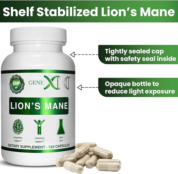 Genex Formulas Lions Mane Supplement with 100% Lions Mane Extract (3 Pack) - Nootropics Brain Support Supplement for Brain Boost, Focus, Mental Clarity, Natural Energy, 1000mg/serving - (360 Capsules)