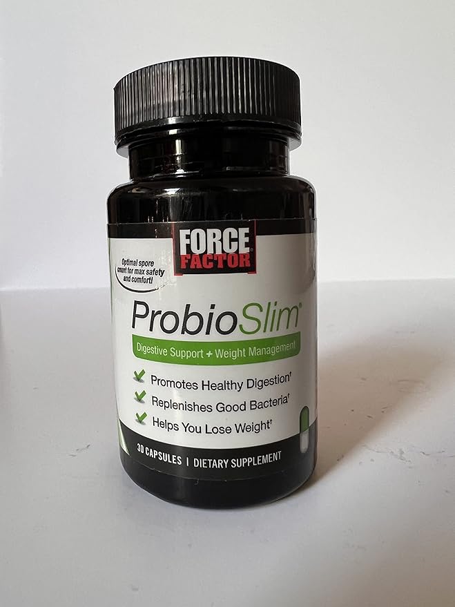 Force Factor ProbioSlim Probiotics for Women and Men, Probiotics for Digestive Health to Reduce Bloating, Gas, & Occasional Diarrhea, with Prebiotics, LactoSpore, & Green Tea for Energy, 30 Capsules