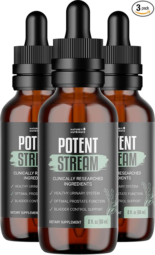 PotentStream Drops - Original Formula, Natural Liquid Supplement with Plant Extracts | 100% Natural, Made in USA, 3 Month Supply