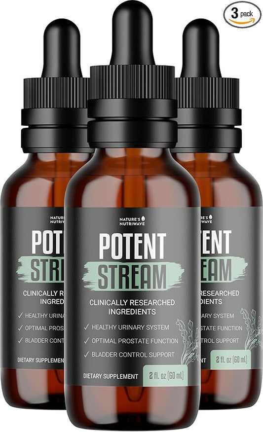PotentStream Drops - Original Formula, Natural Liquid Supplement with Plant Extracts | 100% Natural, Made in USA, 3 Month Supply