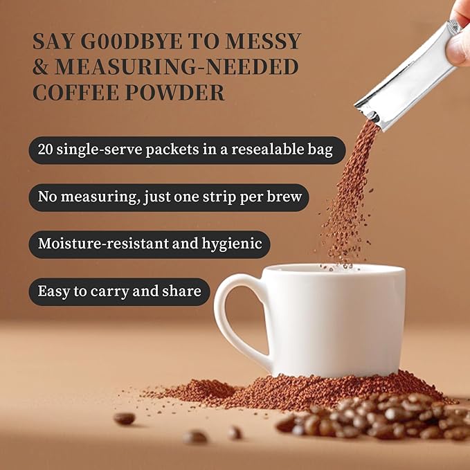 Instant Collagen Coffee with Vitamin C, B7, B9, Collagen Peptide Powder with Reseratrol, Carnosine for Hair Skin Nails Bones