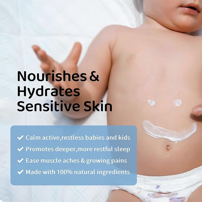 Magnesium Lotion for Kids - Magnesium Lotion for Sleep- Soothing Relief & Relaxation -Topical magnesium lotion helps children sleep peacefully before bed and at night - Without Melatonin