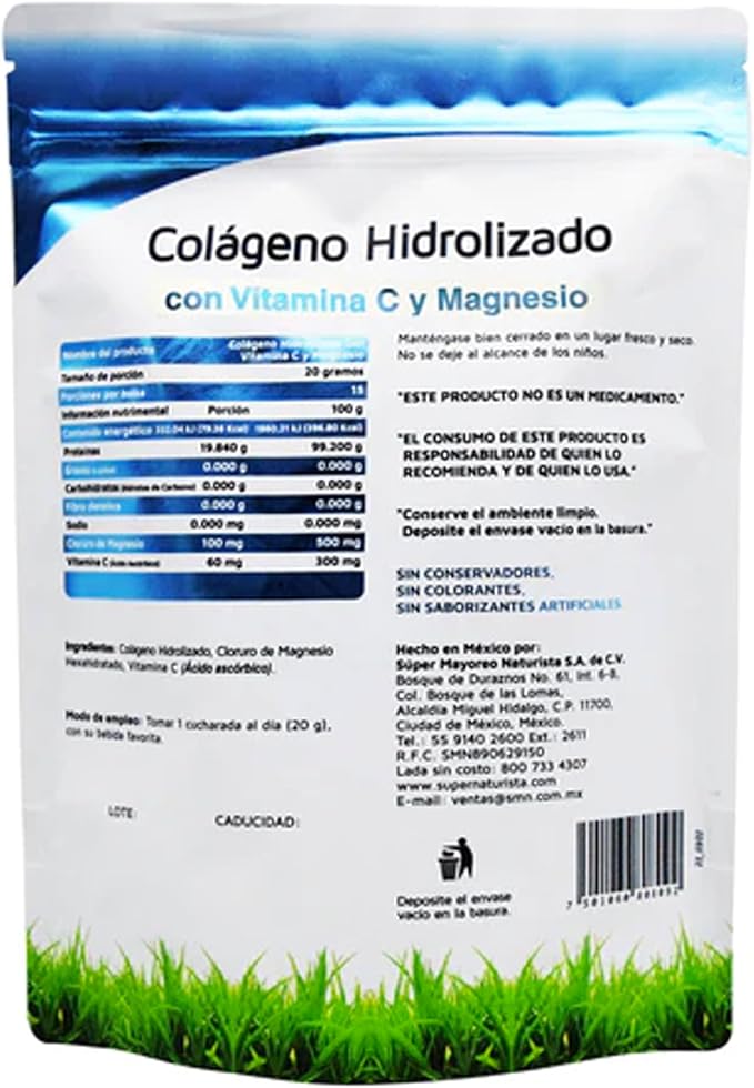 Vidanat Pure Hydrolyzed Collagen with Vitamin C & Magnesium – Supports Skin, Hair, Nails & Joint Health – High-Absorption Protein Powder – 300g (Pack of 1)
