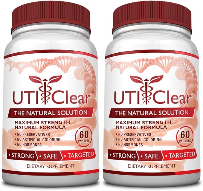 UTI Clear - Urinary Tract Support- 100% Pure Key Ingredients – Cranberry, Lingonberry, D-Mannose, Berberine & Uva Ursi - 1 Bottle