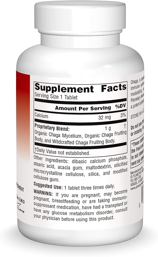 Planetary Herbals Chaga Full Spectrum, Enhance Cellular Immunity, 120 Count (Pack of 1)