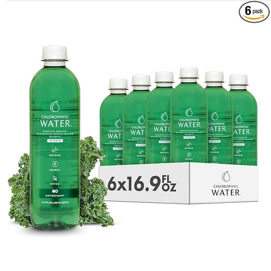 Chlorophyll Water Plant Based Vitamin Water w/Chlorophyll Liquid | Antioxidants, Detox Water, Immune Support, Energy Boost | Liquid Chlorophyll, Mineral Water, Vitamins A,B,C,D | Zero Calories 6pk
