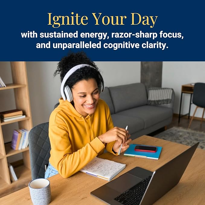 Nootropic Supplement for Memory, Focus, Energy: with Lions Mane, Ginkgo Biloba, Alpha GPC, Vitamin B12 Non GMO, Vegan, Gluten Free