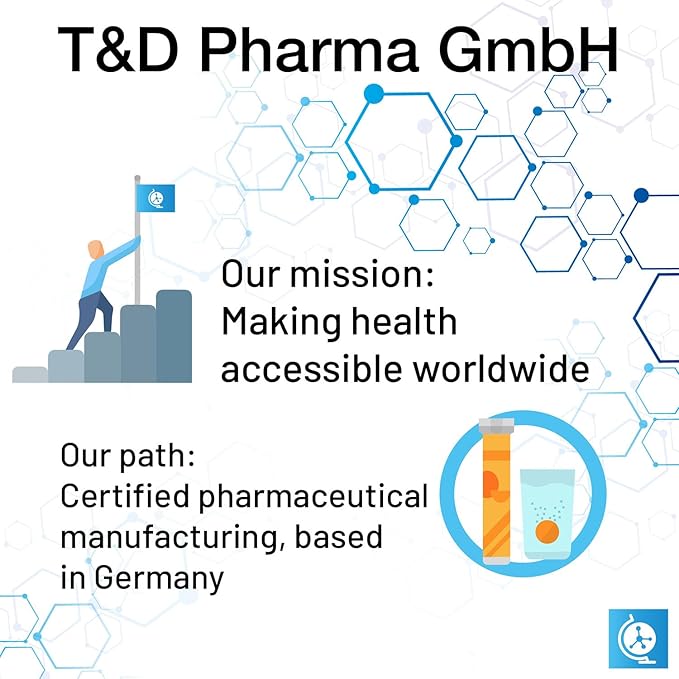 T&D German Mineral Plus Package 60 Servings - Vegan, Zero Sugar - Drink Effervescent Tablets - Iron, Calcium, Magnesium Pharma - Made in Germany