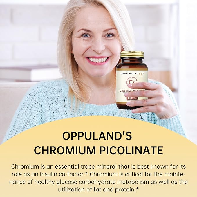 Chromium Picolinate 500 mcg,Chromium Supplements,Non-GMO, Gluten Free,100 Veg Capsules