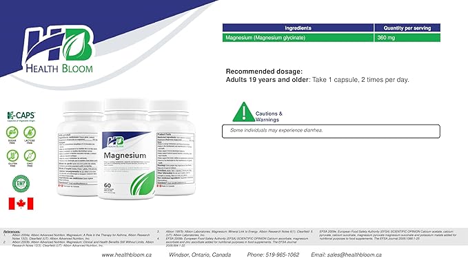 Magnesium | 60 Capsules | Health Bloom | Vitamins and Minerals Capsules