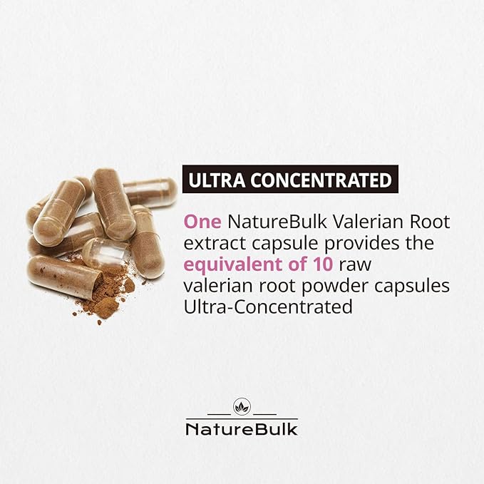 Valerian Root Capsules -Equivalent to 1,0000mg, 4X Concentrated Extract - Highly Concentrated, 120 Capsules
