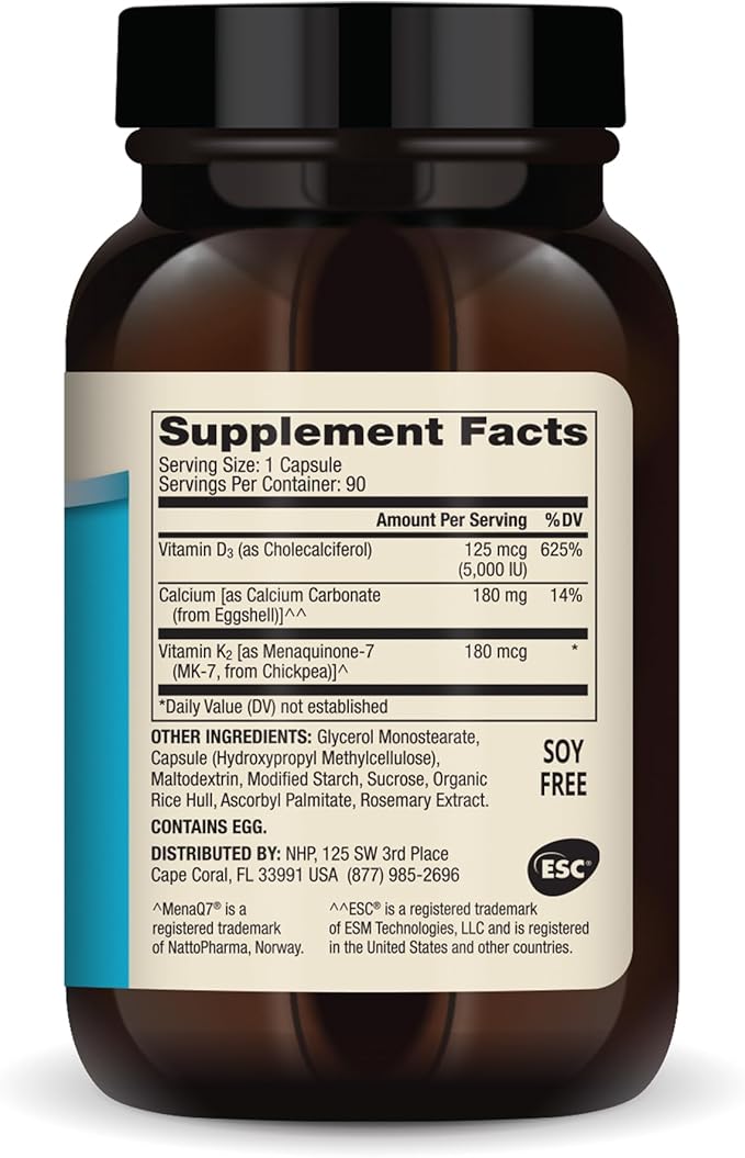 Dr. Mercola Calcium with Vitamins D3 & K2 - Supports Bone & Heart Health* - Calcium with Vitamins D3 & K2 - Eggshell-Derived - Non-GMO, Gluten-Free & Soy Free - 90 Capsules (90 Servings)