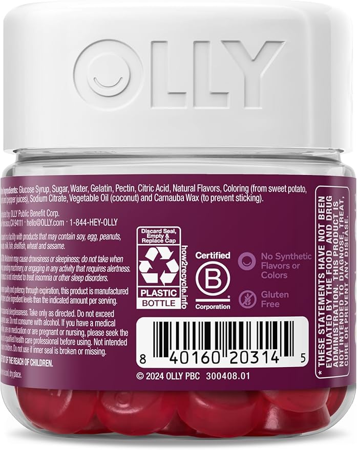 OLLY Sleep Gummy, Limited Edition, Melatonin, L-Theanine, Botanicals, Spiced Apple Cider - 28ct