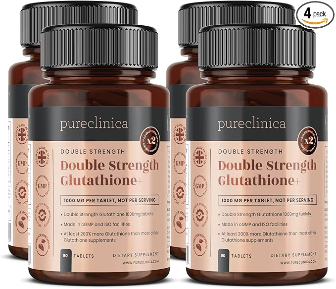 Glutathione 1000mg x 240 Tablets (4 Bottles of 60)- w/500mg Glutathione, 300mg ALA, and 200mg VIT C per Tablet
