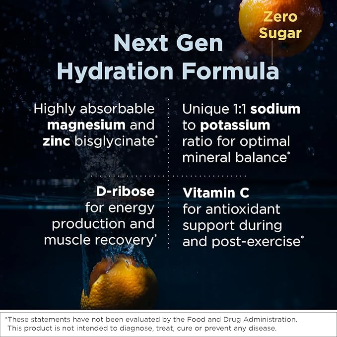 Designs for Health ElectroPure Hydration Packets - Clementine-Flavored Electrolytes Powder, No Sugar - Drink Mix Packets with Vitamin C, Magnesium + Zinc - Hydrate + Replenish (14 Stick Packets)