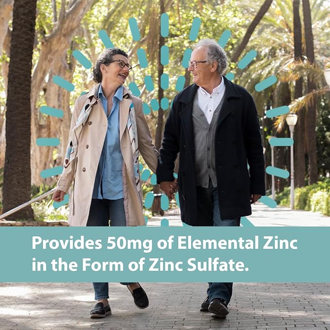 Zinc Sulfate Tablets 50mg by Geri-Care | Dietary Supplement | 100 Count Bottle, 2-Pack