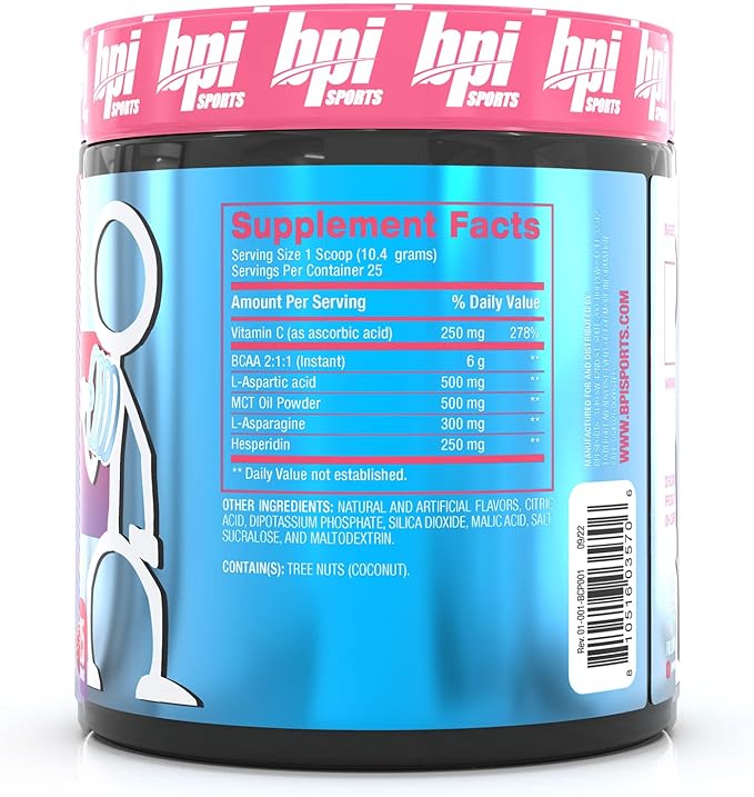 BPI Sports Best BCAA Pump - BCAA Powder Intra Workout Sports Drink with Branched Chain Amino Acids for Hydration & Recovery, for Men & Women - Candy Land - 25 Servings