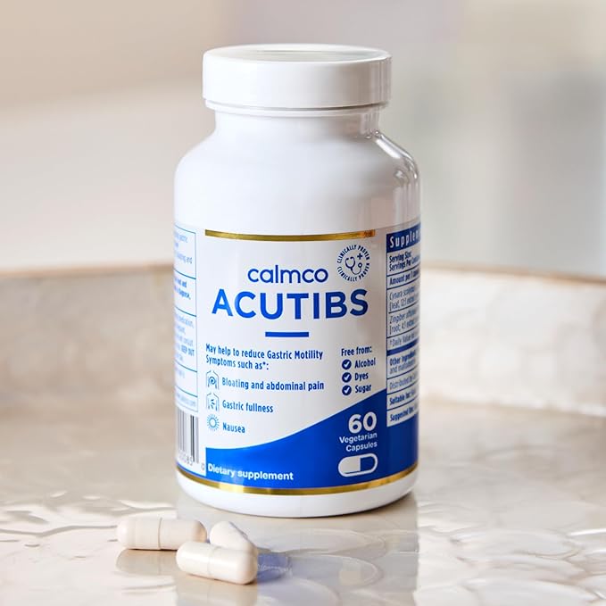 Acutibs Vegan Capsules - Natural Digestive Aid with Artichoke & Ginger Extracts for Gastric Discomfort Relief, Nausea, Bloating & Abdominal Pain, Helps Ease IBS and Reduce Gut Inflammation, 60 Count